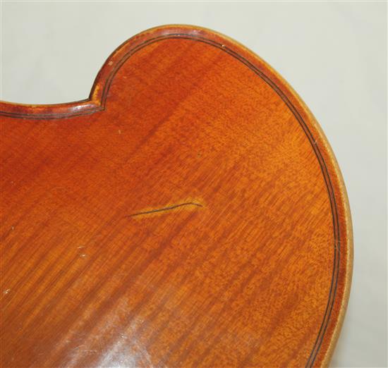 A German bowed zither, by Georg Tiefenbrunner of Munich, 22in.